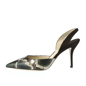 Womens Paul Andrew Python Camo Leather Suede Slingbacks Shoes Size 38.5”